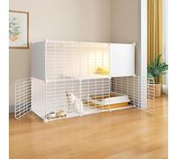 Enclos d'intérieur pour chat - Niche amovible en métal pour chatons et petits animaux, cage assemblée à monter soi-même pour une vie sûre et confortable