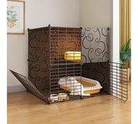 Enclos d'intérieur pour chat - Villa en métal amovible pour petits animaux