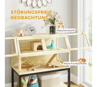 Enclos en bois pour cobayes et hamsters PawHut 87x43x101cm avec abri balancer roue rampes surface pratique matériau naturel