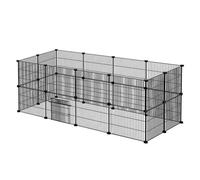 Enclos en métal - UISEBRT - 142 x 72 x 72 cm - Noir - Pour petits animaux - Avec porte