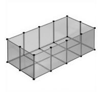 Enclos en plastique pour animaux de compagnie avec plaques de base - pour chat, chien, cochon d'Inde, hamsters, lapins, 143 x 73 x 46 cm