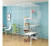 Enclos extérieur for Chat DIY, Parc for, enclos for, Accessoires for Cage for Chien, Facile à Nettoyer - Grand Lieu d'exercice idéal for 1 4 Chats(111x111x182cm)