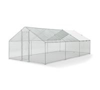 Enclos extérieur HLS25T 3x6x2 m pour poules et petits animaux - Parc grillagé avec bâche de protection