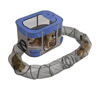 Enclos Extérieur pour Chat avec Tunnel - Tente Portable Tunnel pour Petits Animaux - Jouet pour Chat Anti-Ennui Aire de Jeux Spacieuse pour Jardin Balcon Terrasse