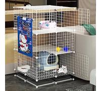 Enclos for Chat, Cage for Chien en Fil métallique, Parc for DIY avec bac à litière et hamac for, détachable Pliable, Facile Assembler(75 * 75 * 120cm/29 * 29 * 47in)