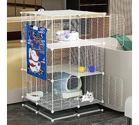 Enclos for Chat, Cage for Chien en Fil métallique, Parc for DIY avec bac à litière et hamac for, détachable Pliable, Facile Assembler(75 * 75 * 120cm/29 * 29 * 47in(Dense))