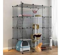 Enclos for Chat, Cages for Petits Chiens d'intérieur, Parc for Animaux de Compagnie for Chats, for Extra Large Amovible, Cage for avec Portes(111 * 75 * 146cmB)