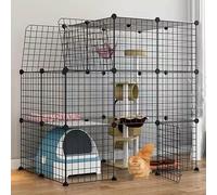 Enclos for Chat, Cages for Petits Chiens d'intérieur, Parc for Animaux de Compagnie for Chats, for Extra Large Amovible, Cage for avec Portes(111 * 75 * 110cmB)