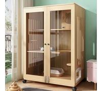 Enclos for Chats, Villa for Chats avec Roue Universelle, Maison for Chat en Bois, Maisons de Luxe Multifonctions, Meubles for Animaux