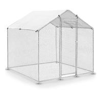 Enclos Juskys 2 x 2 x 2 m - Poulailler en métal Accessible d'une Surface de 4 m² avec Porte et verrou - Enclos pour Poules, Petits Animaux et Plantes