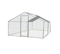 Enclos parc grillagé pour animaux 12 m2 - 7-9 poules - avec bâche de toit