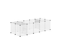 PawHut Enclos Parc modulable pour Petits Animaux 20 Panneaux pour Lapin, Hamster, Chiot, Cochon 175 x 70 x 45 cm Blanc