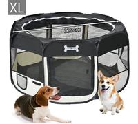 Enclos Pliable Grand Parc pour Animaux - Noir - 125 x 125 x 64 cm - Imperméable - Léger - Robuste