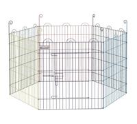 Enclos pliant - PawHut - pour chiens petits animaux intérieur et extérieur - 6 panneaux avec porte - Ø 120 x 60 cm - multicolore