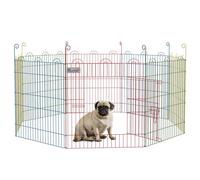 PawHut Enclos Chien Pliant en Acier 8 Panneaux Ø 156 x 60 cm Multicolore | Parc pour Chiens, Lapins, Rongeurs, Petits Animaux, Intérieur et Extérieur, avec Porte, Panneaux 58 x 60 cm