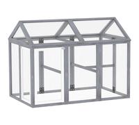 Enclos poulailler 1 Parcs Gris 18 m² parc grillagé avec porte verrouillables