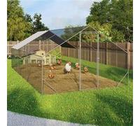 IDMarket – Enclos poulailler 18 m² (6×3 m) en acier galvanisé