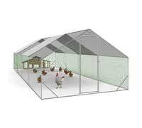 IDMarket – Enclos poulailler 24 m² (8x3 m) parc grillagé acier galvanisé