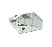 IDMARKET Enclos poulailler 24M² parc grillagé 8X3M acier galvanisé