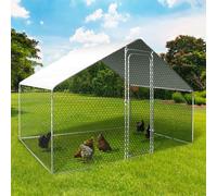 ID MARKET - Enclos poulailler 3M² parc grillagé 2,20x1,4M acier galvanisé