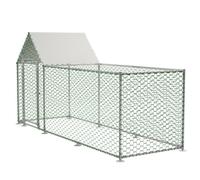Enclos poulailler 3m² parc grillagé 3x1x1,5m avec serrure de sécurité et tissu PE imperméable, clôture extérieure en métal