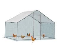Enclos Poulailler 4m² en Pente - 2x2x2m, avec Toit Imperméable, Parc Grillagé Extérieur pour Poules Lapins