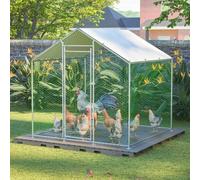 Enclos poulailler 4m² parc grillagé 2x2x2m avec serrure de sécurité et tissu PE imperméable, pour poulets,lapins et petits animaul
