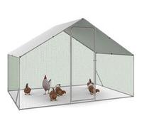 IDMARKET Enclos poulailler 6 m² parc grillagé 3x2 M acier galvanisé