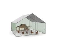 IDMarket - Enclos poulailler 9 m² Parc grillagé 3x3 M Acier galvanisé