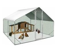 Idmarket - Enclos poulailler 9M² parc grillagé 3x3M acier galvanisé