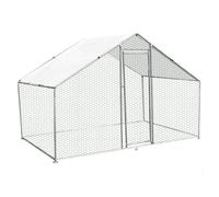 Enclos Poulailler - Acier Galvanisé - 4mx2mx2m - Vert - Bâche Imperméable - Pelle Inclus
