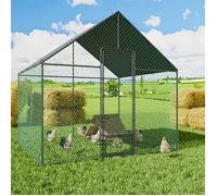Enclos Poulailler Chenil Extérieur 6 m2 Parc à Poules Grande Taille Cadre en Fer 3x2 M