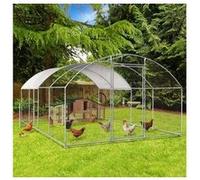 Idmarket - Enclos poulailler grillagé 3x5 M avec porte latérale et toit dôme acier galvanisé 15 m²