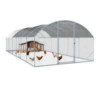 Enclos poulailler grillagé 3x7,5 M avec porte latérale et toit dôme 22,5 m²