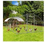 Enclos poulailler grillagé 3x7,5 M avec porte latérale et toit dôme 22,5 m²