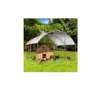 IDMarket – Enclos poulailler dôme 7,5 m² parc grillagé 3x2,5 m avec porte latérale