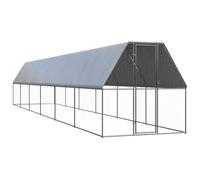 Enclos Poulailler, Enclos Abri pour Poules Extérieur Parc Grillagé 2x12x2 m Acier galvanisé