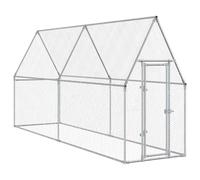 Enclos Poulailler, Enclos Abri pour Poules Extérieur Parc Grillagé argenté 100x100x190 cm Acier galvanisé