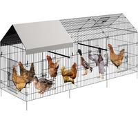 Enclos Poulailler Extérieur Volière Cage pour Animaux avec Serrure Armature Acier Galvanisé Poulailler Chenil (3.3 x 1 x 1 m)