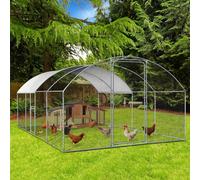 Idmarket - Enclos poulailler grillagé 3x5 M avec porte latérale et toit dôme acier galvanisé 15 m²