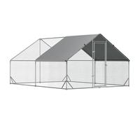 Enclos poulailler - PawHut - chenil volière extérieur 12 m² parc grillagé galvanisé - acier - 3x4x2m - argenté