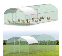 Enclos Poulailler,Poulailler d'Extérieur,Parc Grillagé avec Toit en Arc,Serrure de Sécurité,Résistant à l'hiver,Acier Galvanisé Enclos Extérieur pour Poules,Volailles,Cages à Oiseaux,Animaux,3x6M