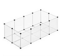 Enclos pour animaux de compagnie avec plaques de base Parc pour chat Chien Cochon d'Inde Enclos en plastique pour hamsters Lapins Hérissons 143 x 73 x 46 cm