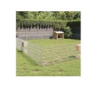 vidaXL Enclos pour animaux en liberté 3321346 – 48 panneaux 54x60 cm fer galvanisé – Gris