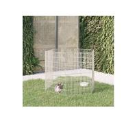 Enclos pour Animaux en Liberté 6 Panneaux Cage Terrasse Fer Galvanisé vidaXL