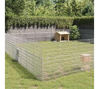vidaXL Dierenverblijf 48 panelen 54x80 cm gegalvaniseerd ijzer3321348 G