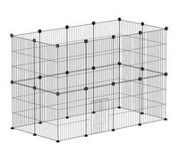 Enclos pour animaux - PawHut - 24 panneaux - pour lapins, cochons d'inde, hérissons - grillagés en acier - 120 x 60 x 80 cm - noir