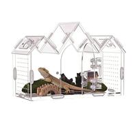 Enclos pour araignée Sauteur Terrarium en Acrylique Transparent avec Portes | Terrarium Araignée pour Grenouille Tortue Crabe Hermite Gecko Lézard Serpent Mante Phasme Souris Lézard à