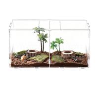 Enclos pour Araignées Sauteuses - Bac Acrylique Transparent Respirant,40 cm x 20.5 cm x 20 Terrarium en Acrylique avec Couvercle - pour Tortue, Tortue Terrestre, Gecko, Crabe, Grenouille, Sable