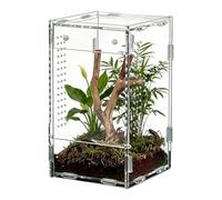 Enclos pour araignées sauteuses | Habitat à ouverture frontale en acrylique | Réservoir de reptiles anti-fuite pour observation à domicile, animalerie | Chambre Salon Bureau Petit Animal Terrarium Cas